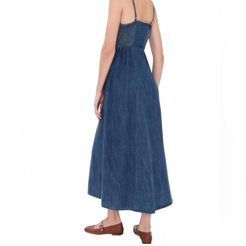 Z Supply Denim Button-Front Maxi Dress in Blue